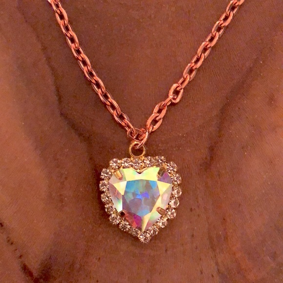 Aurora Borealis Crystal Halo Pendant Necklace - Picture 3 of 5